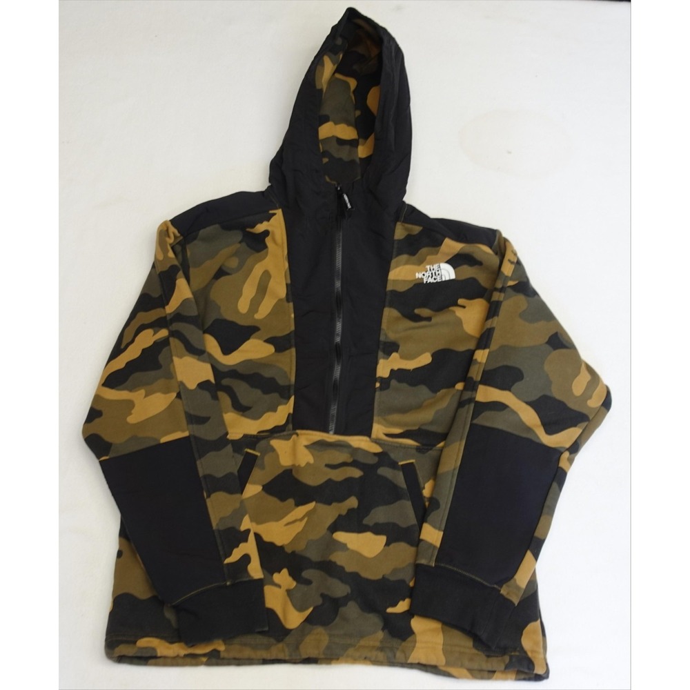 The North Face Hoodie Mens Medium Camouflage Fleece 1/4 Zip Pullover Pockets